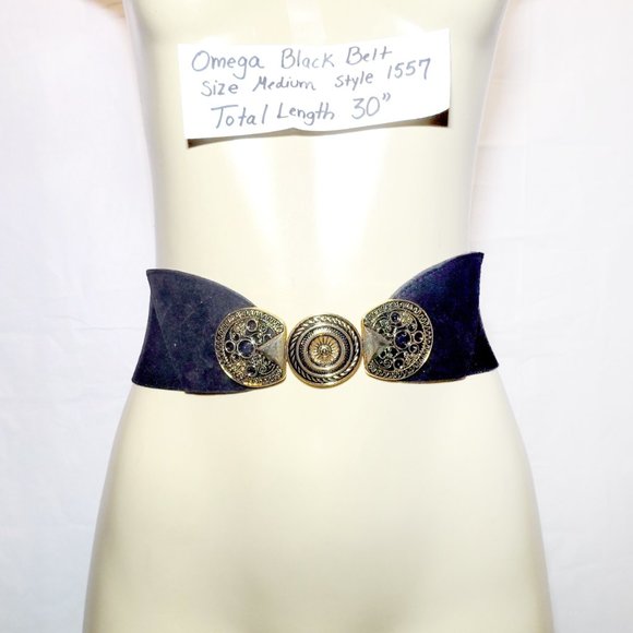 ⭐?1980\'s Coin Western Boho~Vintage~Omega~Leather~Metal~ Belt 25\